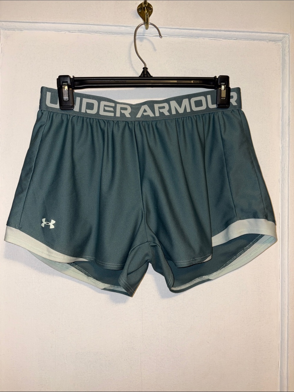 Under Armour Women's Teal Athletic Shorts with Mint Trim